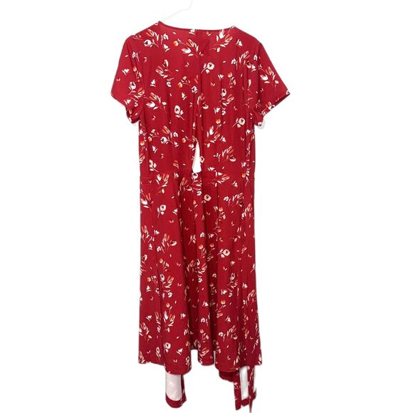 KOSAN Travel Co. Go Travel Wrap Dress - Red Florals L - Picture 8 of 13